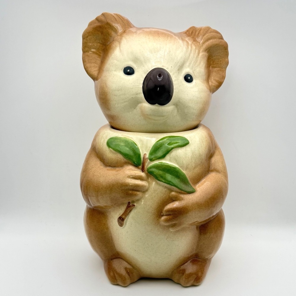 Vintage Metlox Poppytrail Koala Bear Cookie Jar Eucalyptus California Pottery
